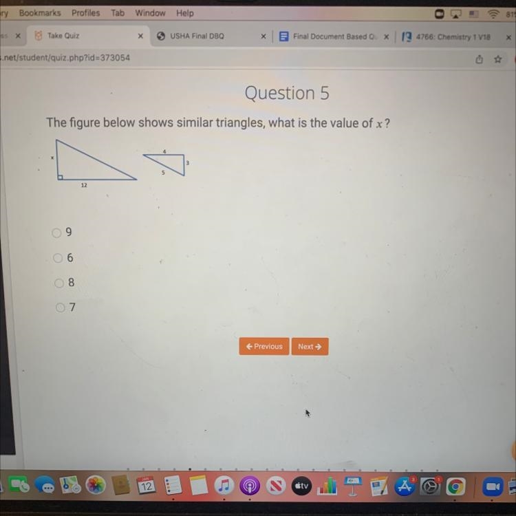 The figure below shows similar triangles what is the value of X-example-1