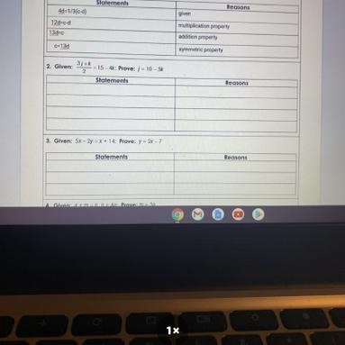 #2 complete each proof using the properties of equality. Not all rows may be used-example-1