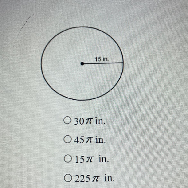 What is the circumference of the given circle in terms of л-example-1