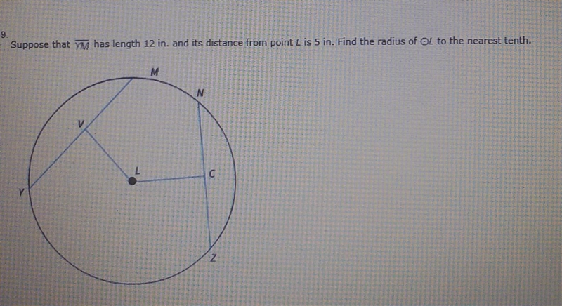 Subject: geometry btopic: Chords and arcs a. 7.1 inb. 7.8 inc. 6.7 ind. 8.3 in-example-1