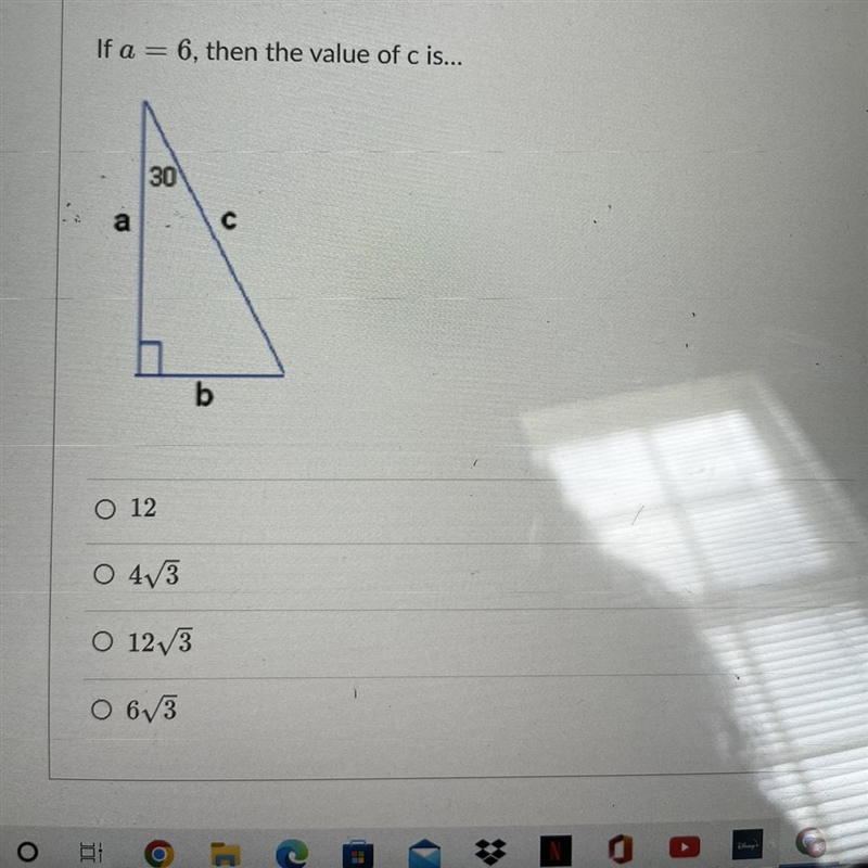 If a = 6, then the value of c is...-example-1