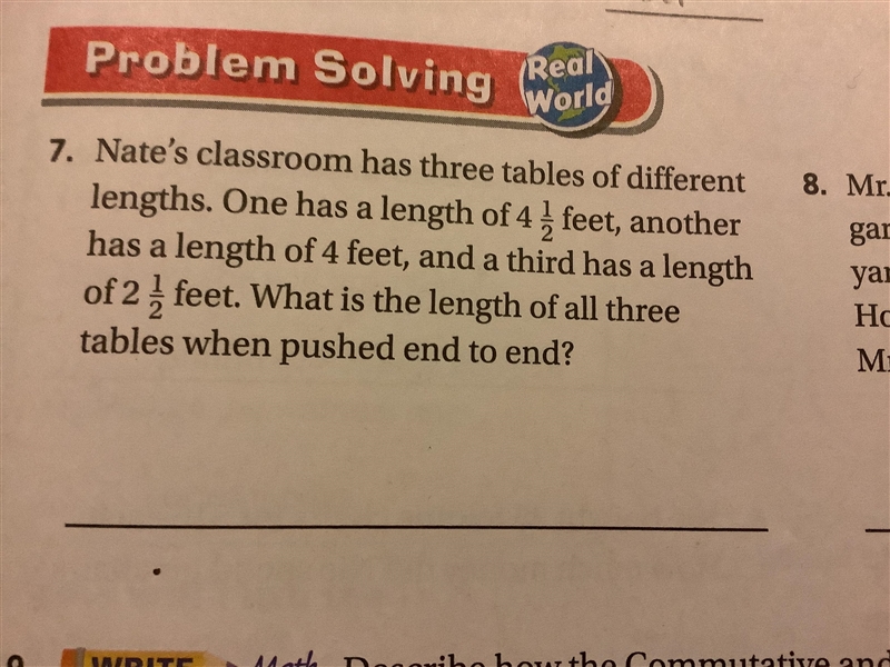 Nate’s classroom has three tables of different lengths. Of 4-example-1