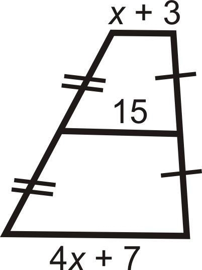 Find x: A)3 B)2.5 C)4 D)7.5-example-1