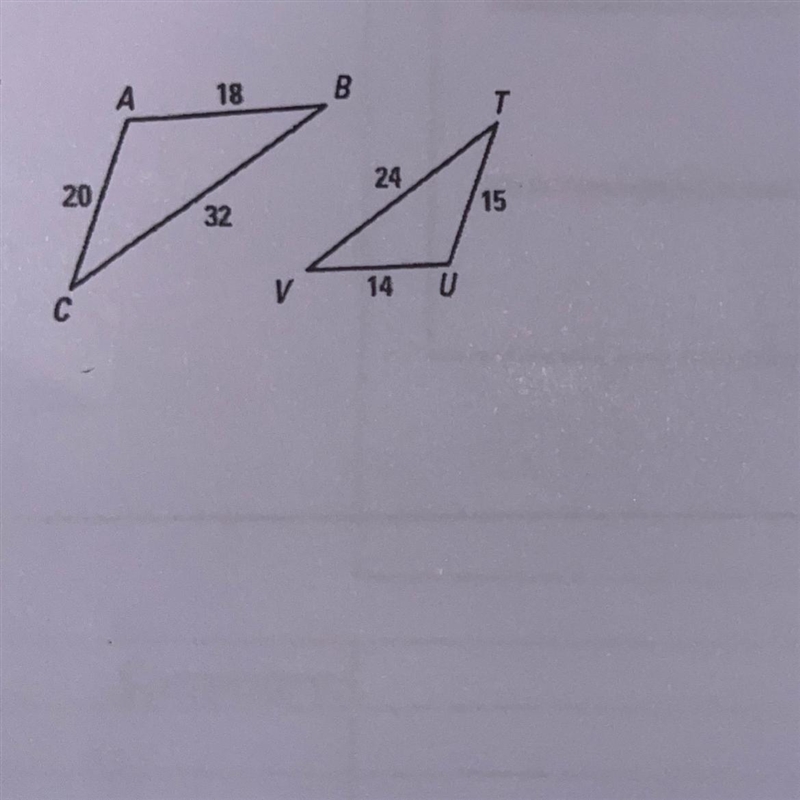 Are the triangles similar? If so, state the similarity and the postulate or theorem-example-1