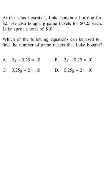 at the school carnival luke bought a hot dog for $2. he also bought game tickets for-example-1