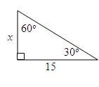 What is the value of x? A.15 start root 3 end root B.Start Fraction 15 over 2 End-example-1