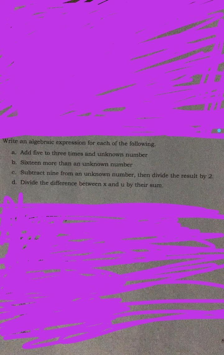 Maths question Write an algebraic expression for each of the following-example-1