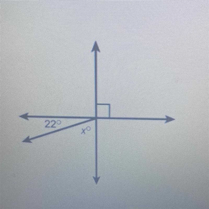 What is the value of x in this figure? x = 22 x = 68 X = 90-example-1