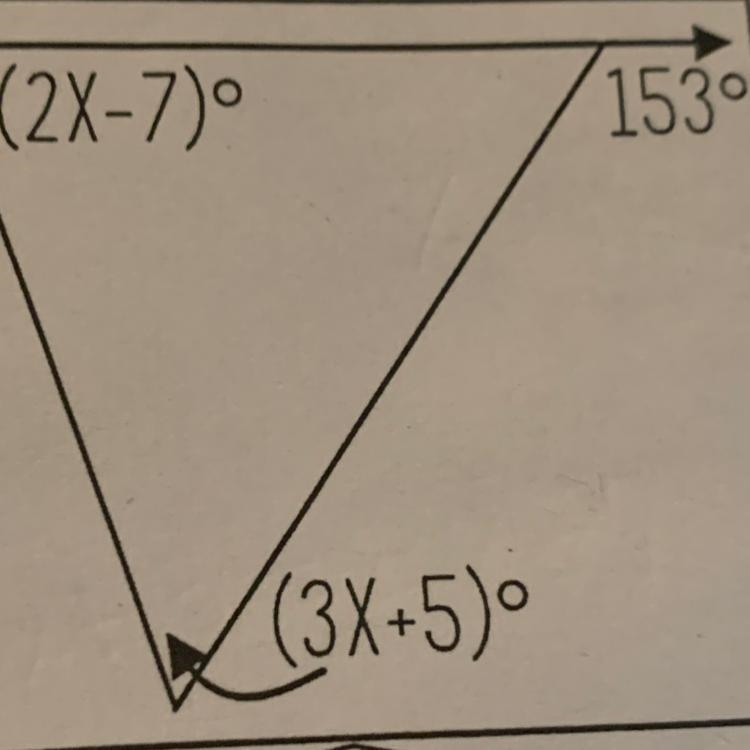 (2X-7)° (3X+5)° 153°-example-1