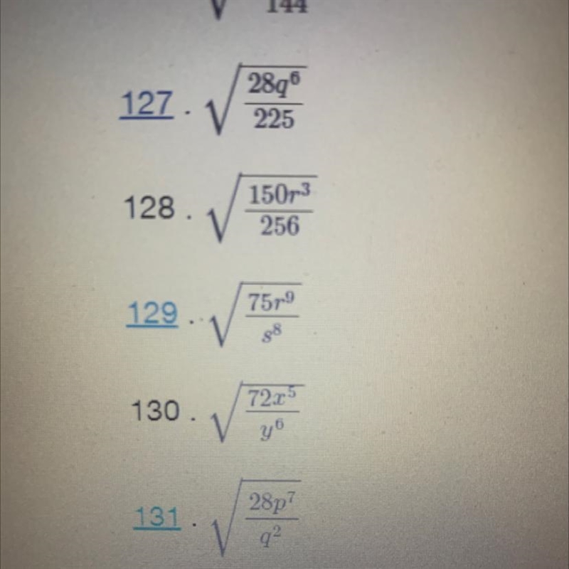 Use the Quotient Property to Simplify Square Roots Number 129-example-1