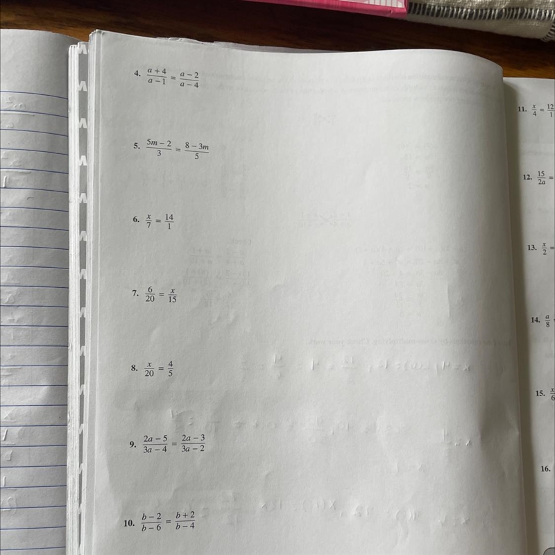 How would I solve the equation’s by cross multiplying number 4,5,9,10-example-1