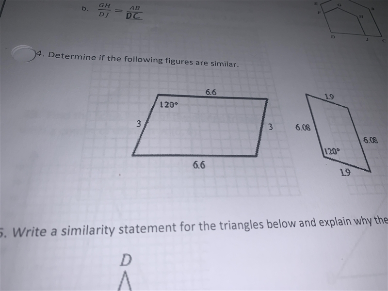 Determine if the following figures are similar.-example-1