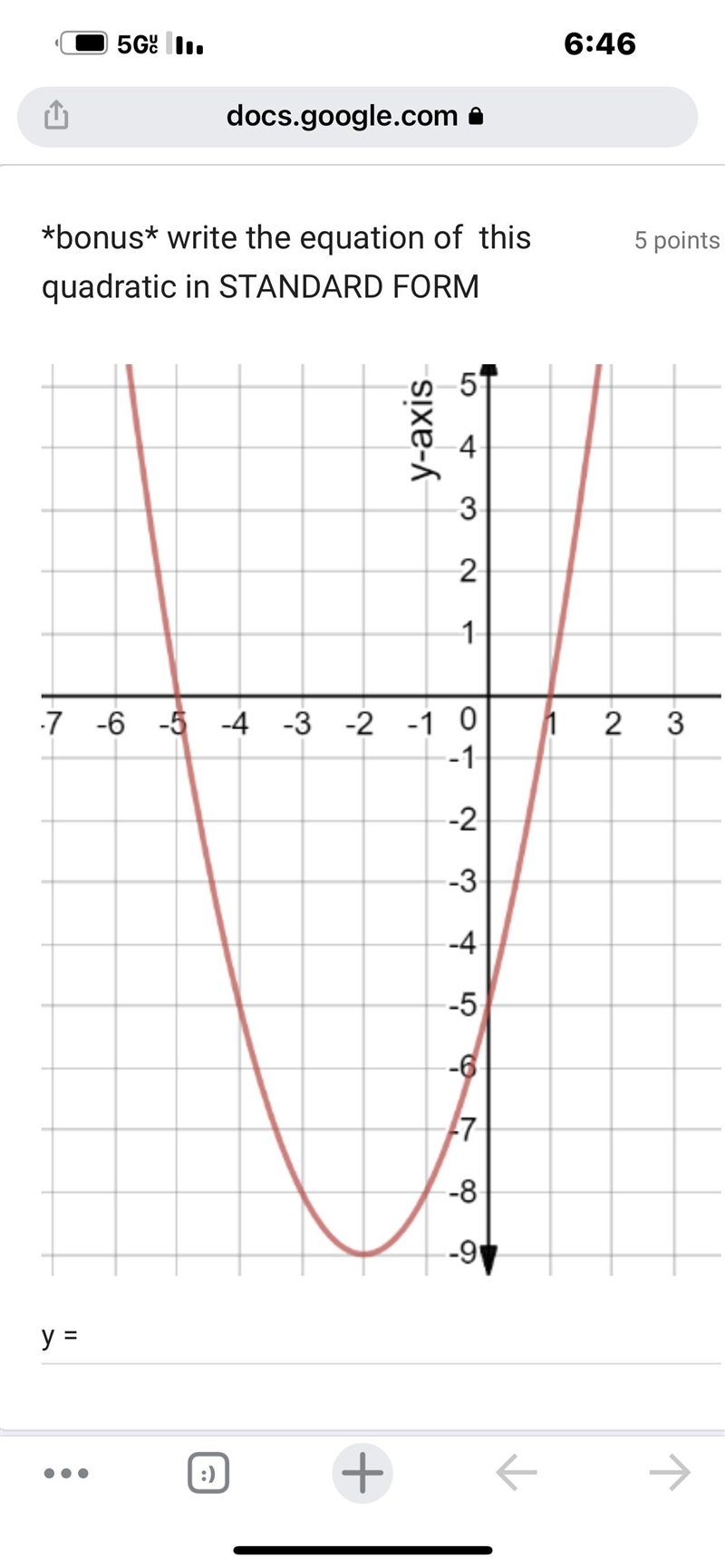 Find the quadratic using the graph.-example-1