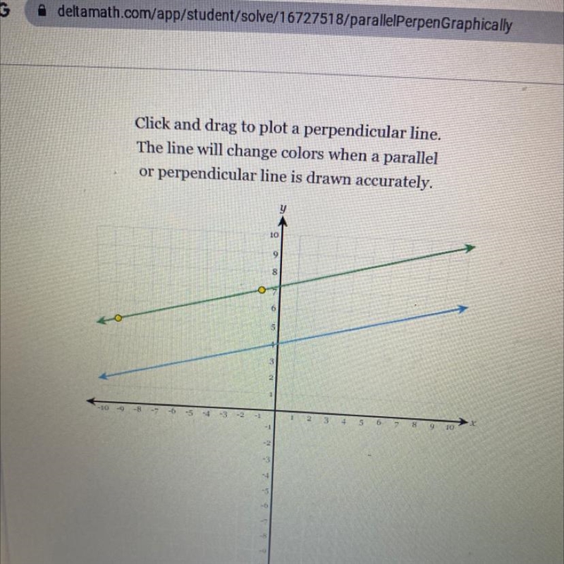 Determine the slope of the blue and green line-example-1