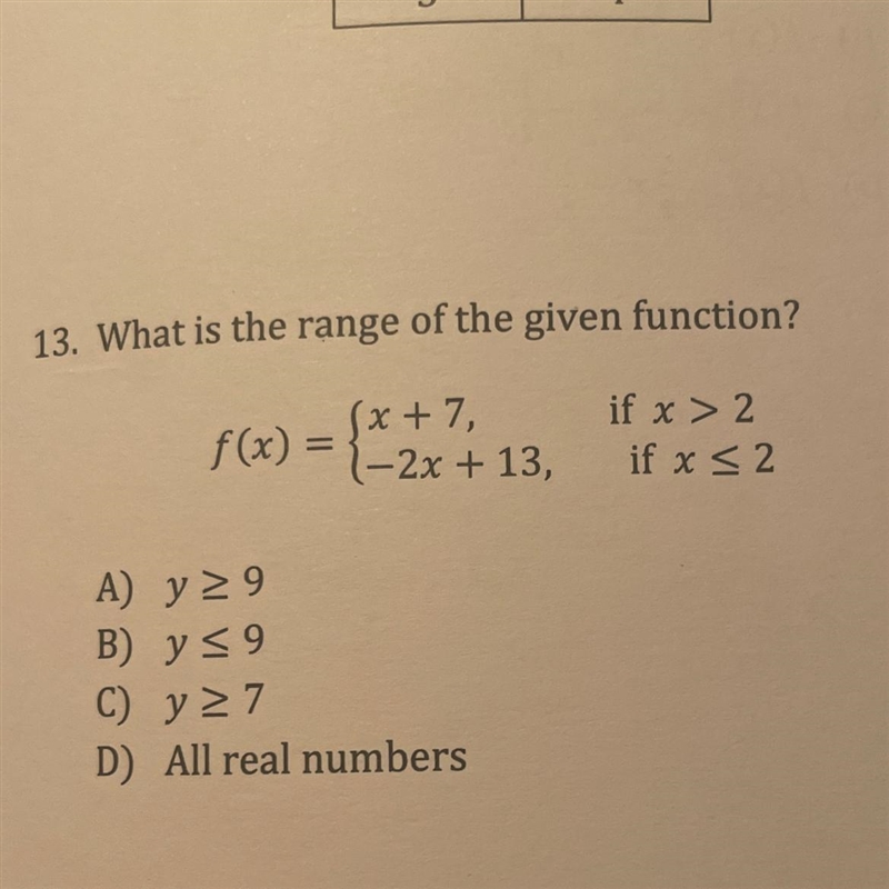 What is the range of the given function?-example-1