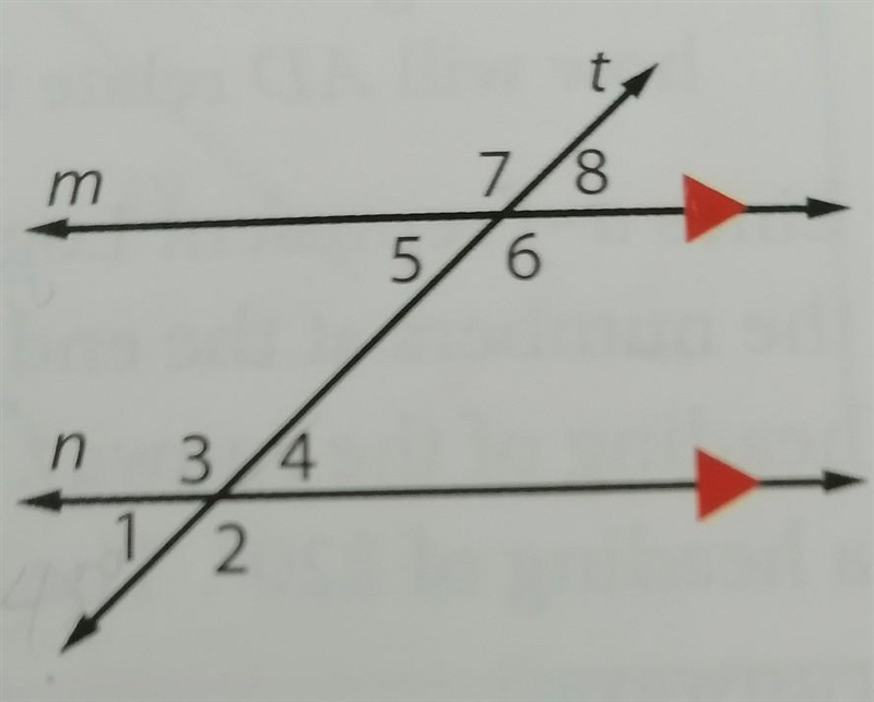 1. If m∠3 = 142°, find m∠7. 2. If m∠1 = 43°, find m∠2. 3. If m∠6 = 140°, find m∠7.​-example-1