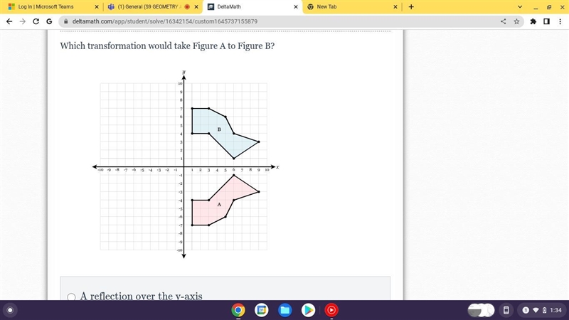 Which transformation would take figure a to figure b-example-1