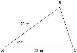 What is the area of ΔABC to the nearest tenth of a square inch? PLEASE SHOW WORK!-example-1