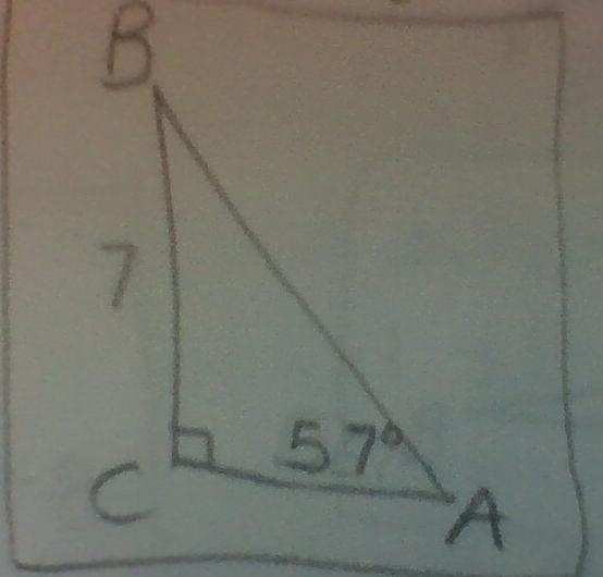 Solve each triangle: Find all the missing sides and angles. Round answers to the nearest-example-1