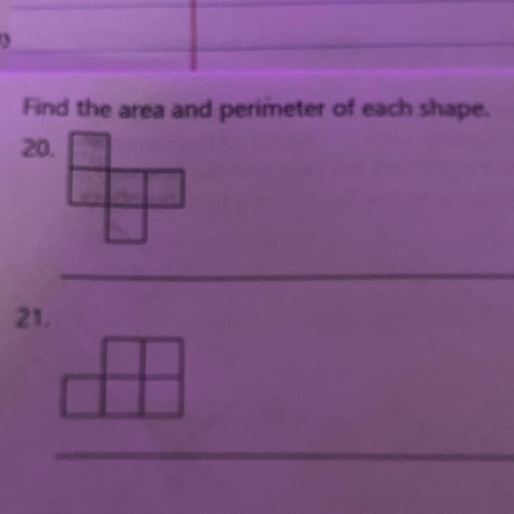 Find the area and perimeter of each shape.-example-1