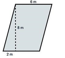 The area of the parallelogram below is square meters.-example-1