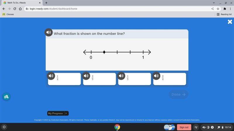 What is the fraction 1/4 , 2/5 , 1/5 , 2/4-example-1