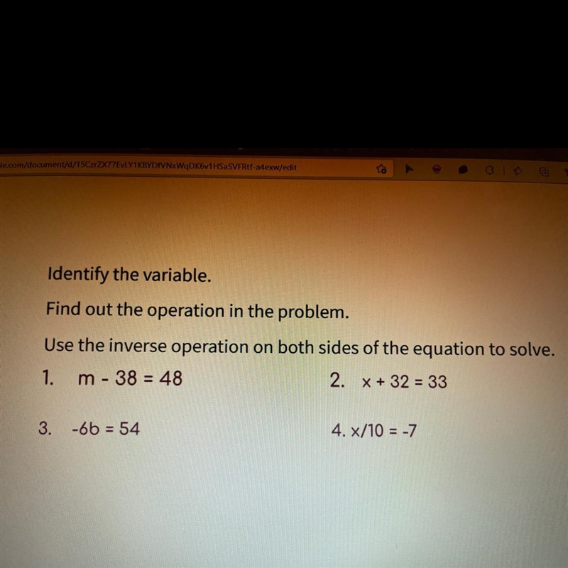 Hard problem please help Identify the variable. Find out the operation in the problem-example-1