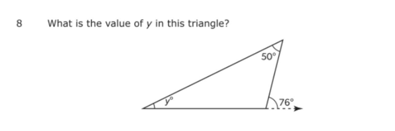 What is the value of y in this triangle?-example-1