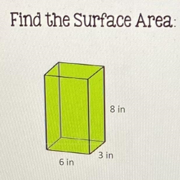 Find the Surface Area: A) 144 in^2 B) 102 in^2 C) 17 in^2 D) 180 in^2 E) 68 in^2-example-1