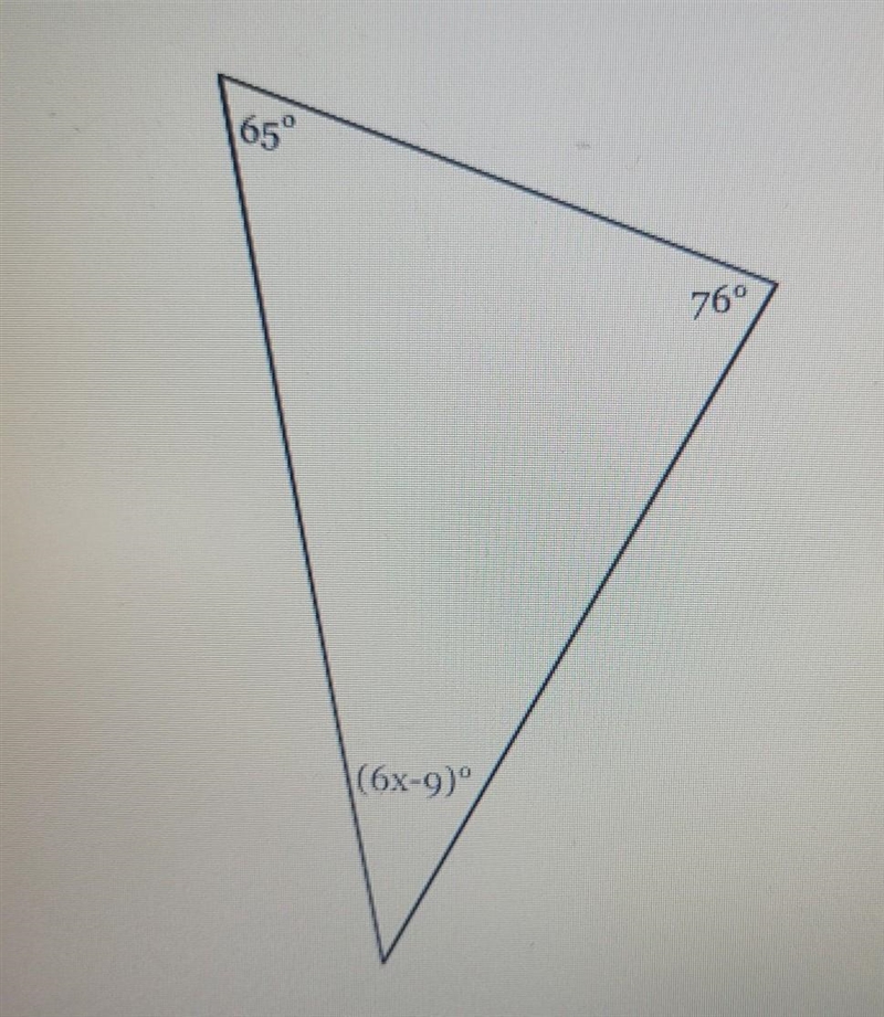 The measures if the angles of a triangle sre shown in the figure above. solve for-example-1