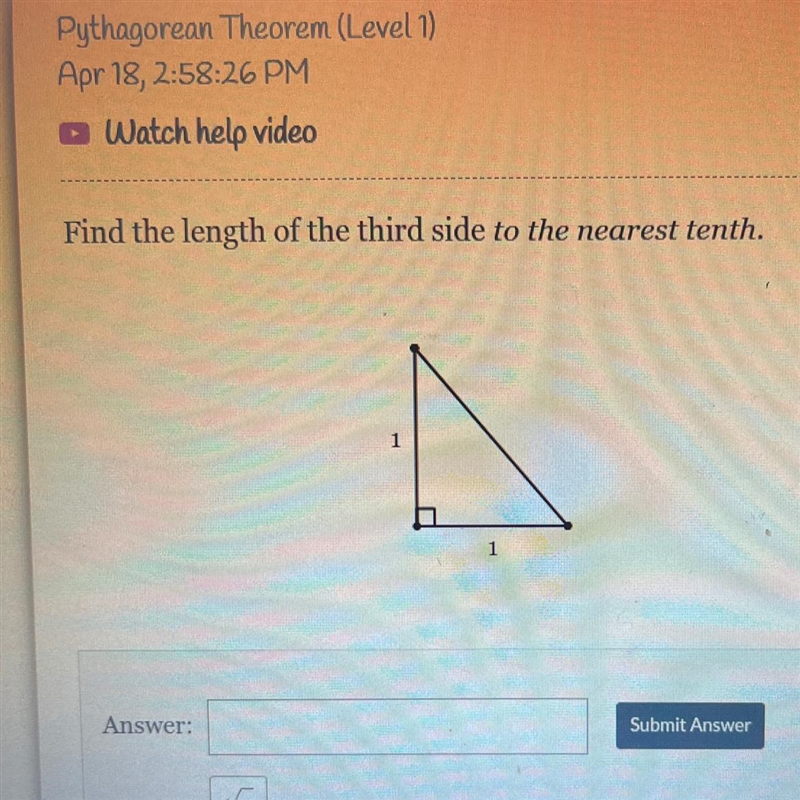 Find the length of the third side to the nearest tenth-example-1