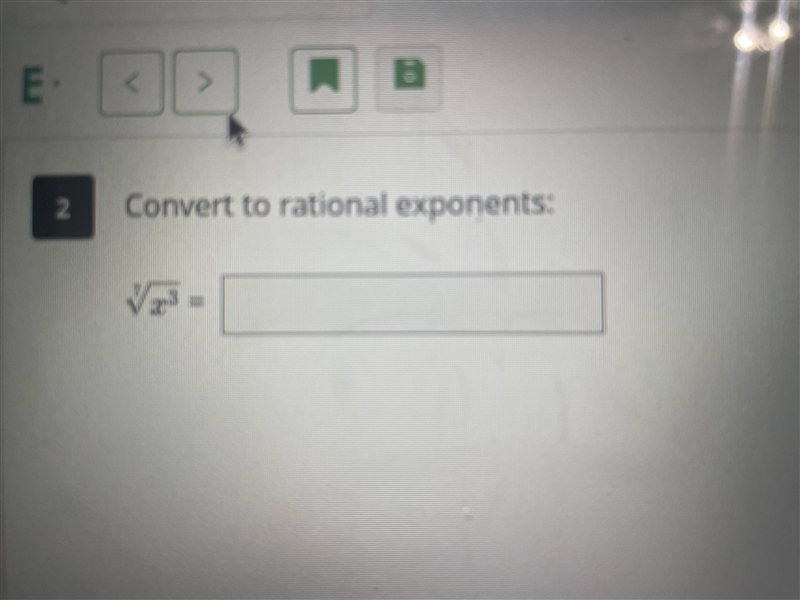 Convert ^7√x^3 to rational exponents, thanks!-example-1