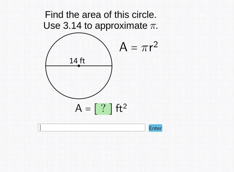 Find the area of this circle. Use 3.14 to approximate Pi.-example-1