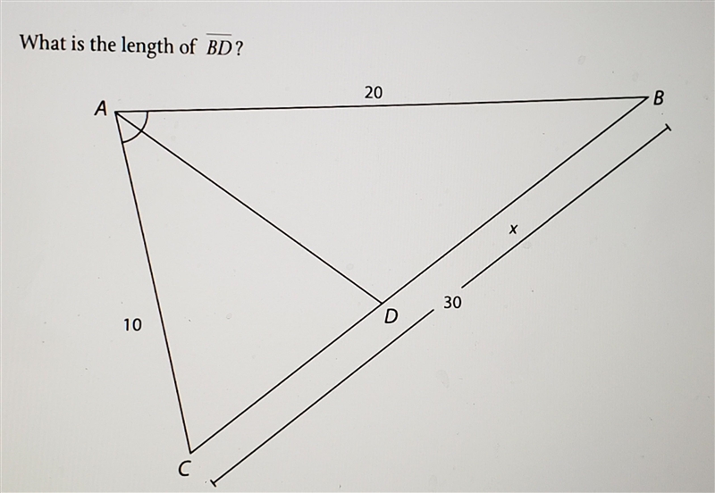 What is the length of BD? A. 5 units B. 10 units C. 20 units D. There is not enough-example-1