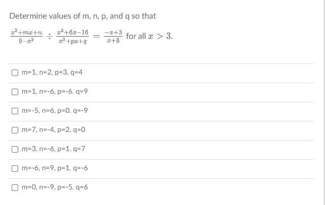 Determine values of m, n, p, and q so that-example-1