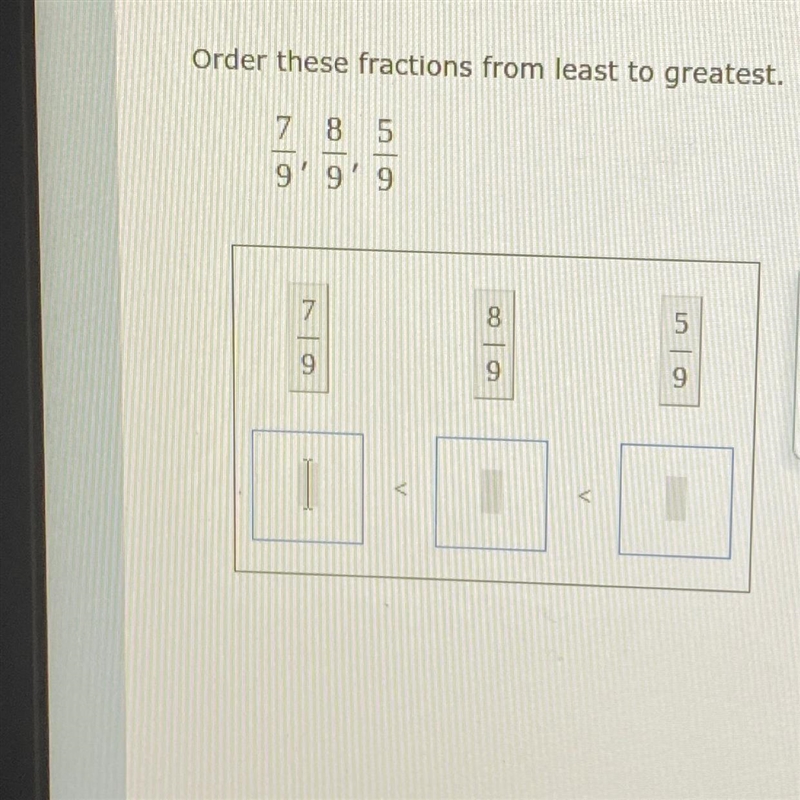 Help help Order these fractions from least to greatest.-example-1