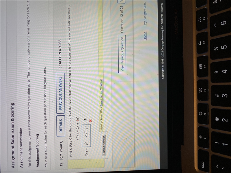 Find f. Use C for the constant of the first anti derivative and d for the constant-example-1