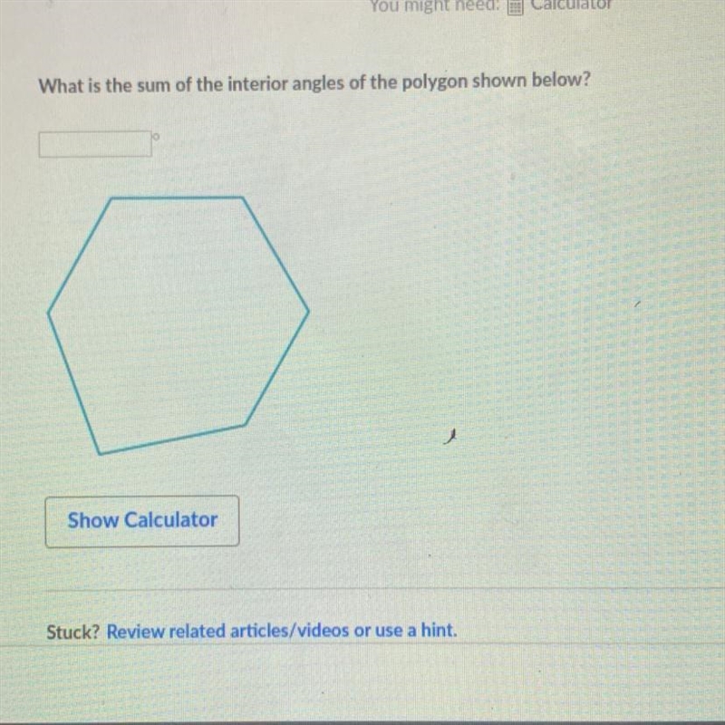 What is the sum of the interior angles of the polygon shown below-example-1