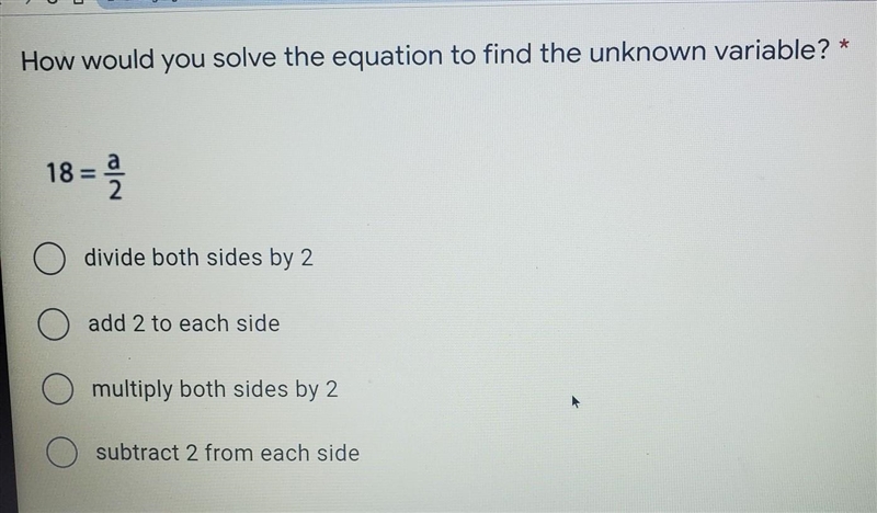 How would you solve the equation to find the unknown variable? ​-example-1