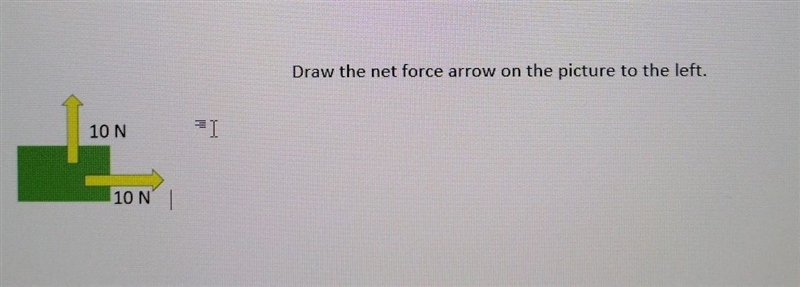 Draw the net force arrow on the picture to the left.​-example-1