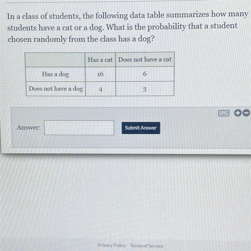 In a class of students, the following data table summarizes how many students have-example-1