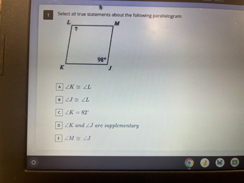 What would all the true statements be? (geometry)-example-1