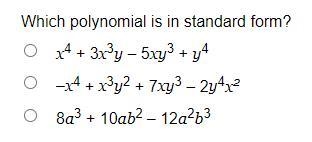 Which polynomial is in standard form?-example-1