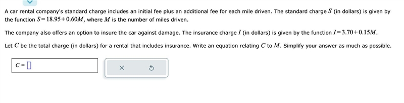 A car rental company's standard charge includes an initial fee plus an additional-example-1