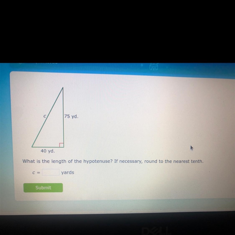 What is the length of the hypotenuse?If necessary,round to the nearest tenth-example-1