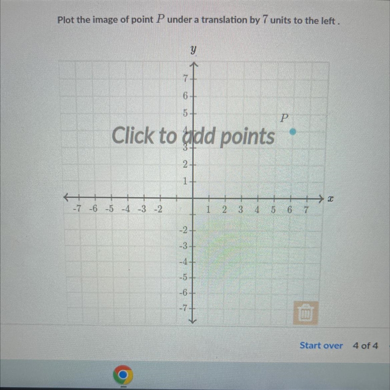 Plot the image of point P under a translation by 7 units to the left.-example-1