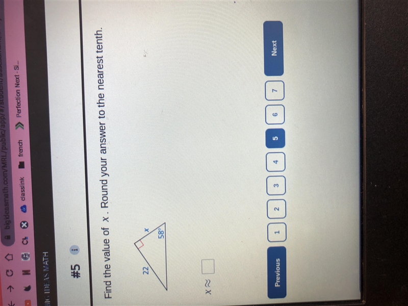 Find the value of x. Round to the nearest tenth-example-1