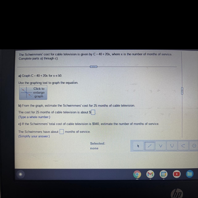 I have no idea how to graph it. I got the C part that it’s 45 months of service but-example-1