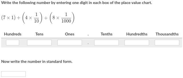 Please help :) Write the following number by entering one digit in each box of the-example-1