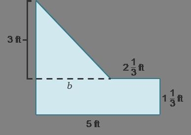 A figure is broken into a rectangle and a triangle. The triangle has a base of 2 and-example-1